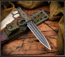 RMJ Tactical Trench Raider w/ Dirty Olive G-10 Scales & CPM-3V Acid Etched Fixed Blade