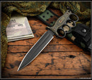 RMJ Tactical Trench Raider w/ Dirty Olive G-10 Scales & CPM-3V Black Cerakote Fixed Blade