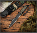 RMJ Tactical Trench Raider w/ Dirty Olive G-10 Scales & CPM-3V Black Cerakote Fixed Blade