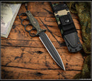 RMJ Tactical Trench Raider w/ Dirty Olive G-10 Scales & CPM-3V Black Cerakote Fixed Blade