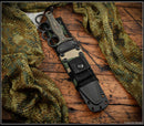 RMJ Tactical Trench Raider w/ Dirty Olive G-10 Scales & CPM-3V Black Cerakote Fixed Blade
