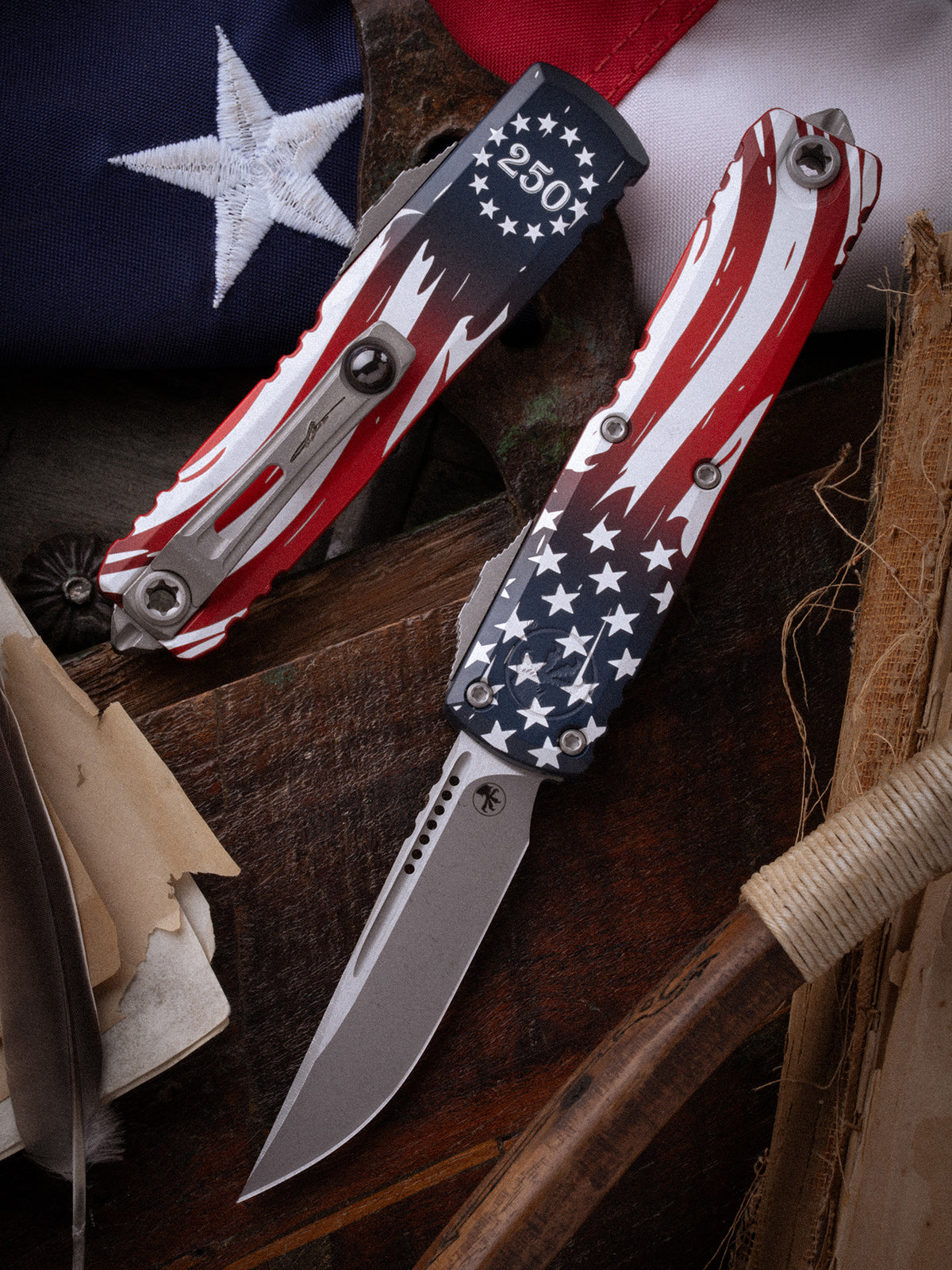 Microtech UTX-85 Gen IV w/ USA 250TH 1776-2026 Apocalyptic S/E Signatu