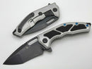 Heretic Knives Medusa M/A Blizzard Aluminum Frame Lock & Battle Black Recurve MagnaCut H010-8A-BLZ