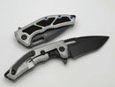 Heretic Knives Medusa M/A Blizzard Aluminum Frame Lock & Battle Black Recurve MagnaCut H010-8A-BLZ