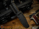 Defiant 7 M320V Fixed Blade w/ Black Polymer Handle & Black Cerakote CPM-3V