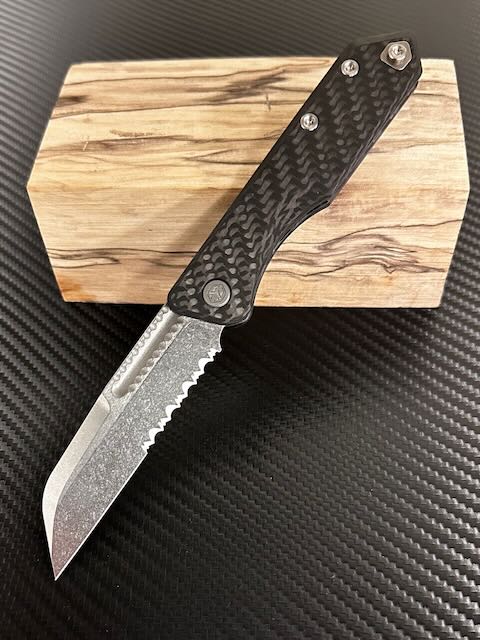 Heretic Knives Jinn Carbon Fiber & Serrated Stonewash H013-2B-CF