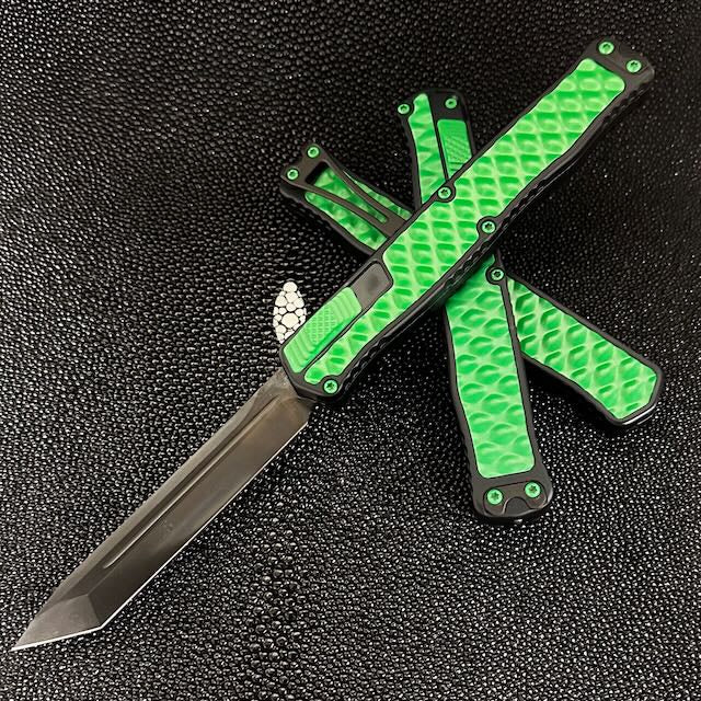 Heretic Knives Cleric II 2 Toxic Green Bubble Inlaid w/ DLC Tanto Magnacut H019-6A-TXHDW