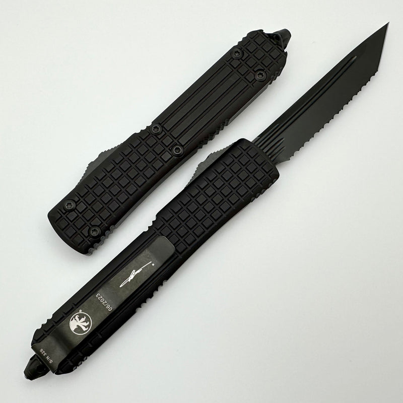 Microtech Ultratech Delta Frag Fluted Tanto Full Serrated DLC w/ Nickel Boron Signature Series 123-3UT-DS