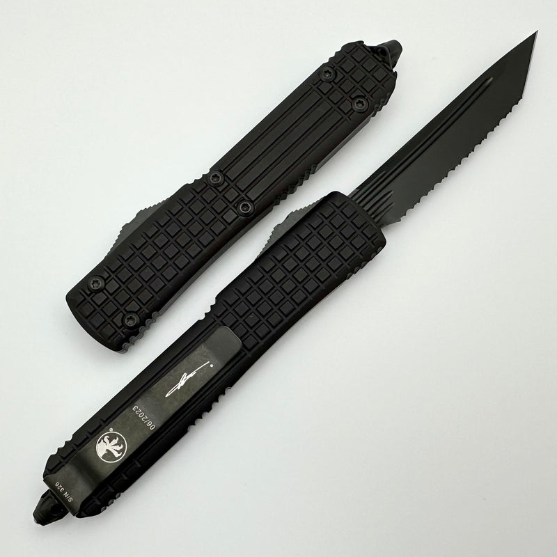 Microtech Ultratech Delta Frag Fluted Tanto Full Serrated DLC w/ Nicke