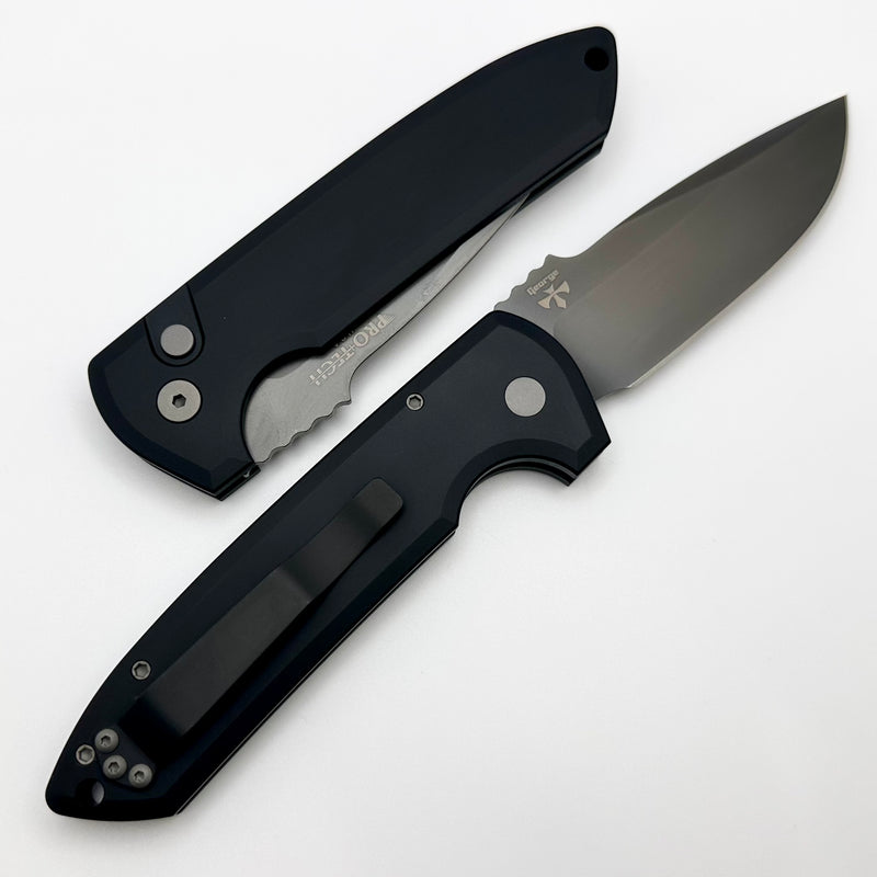 Pro-Tech Les George Rockeye Black Handle & Smokey Grey DLC CPM-D2 LG321-D2