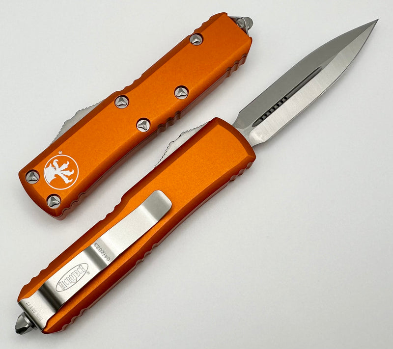 Microtech UTX-85 Double Edge Satin Standard & Orange 232-4OR