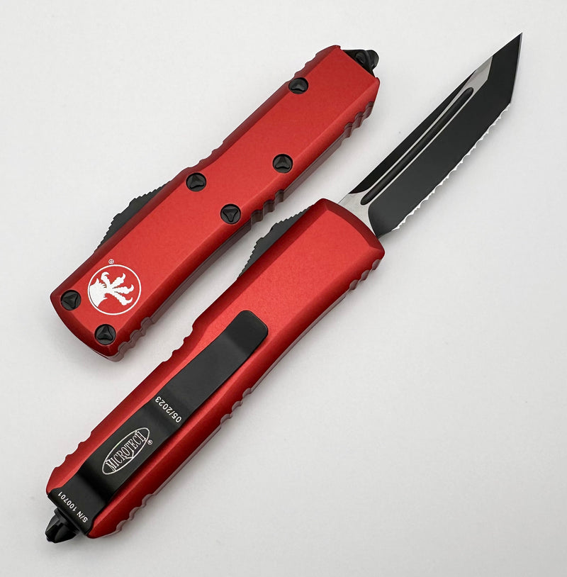 Microtech UTX-85 Tanto Black Full Serrated & Red 233-3RD