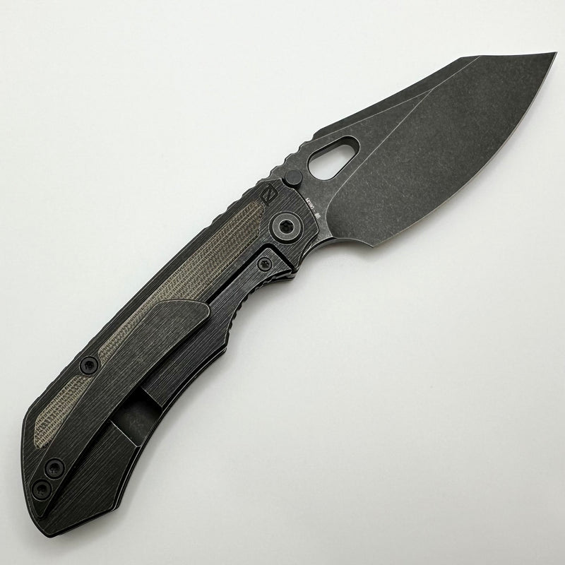 Custom Knife Factory Evo 3.0D Blackwash Micarta Inlaid w/ Blackwash M390 PRE OWNED