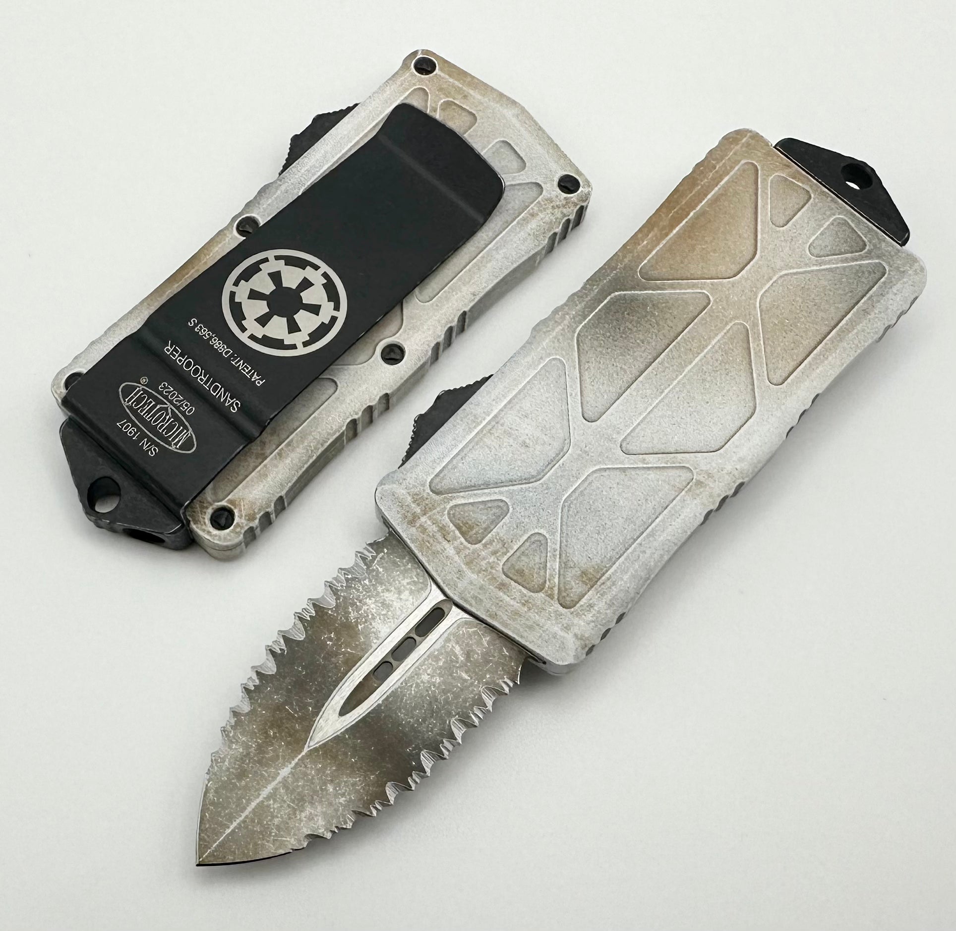 Microtech Exocet Sand Trooper Double Full Serrated Signature Series 15