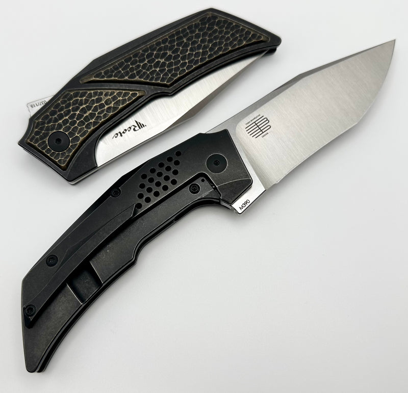 Reate Knives T3500 Black Stonewash Titanium w/ Brass Inlay & M390