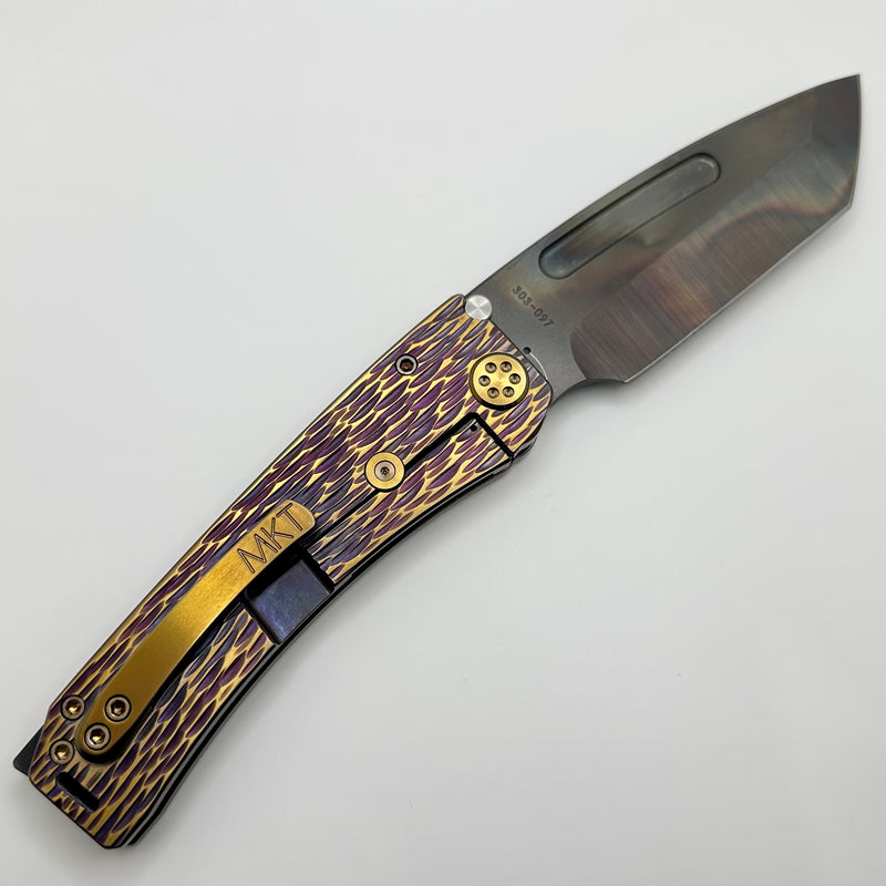 Medford Marauder H Violet/Bronze "Dragon Skin" Sculpted Handles w/ Bronze Hardware & S45VN Vulcan Tanto