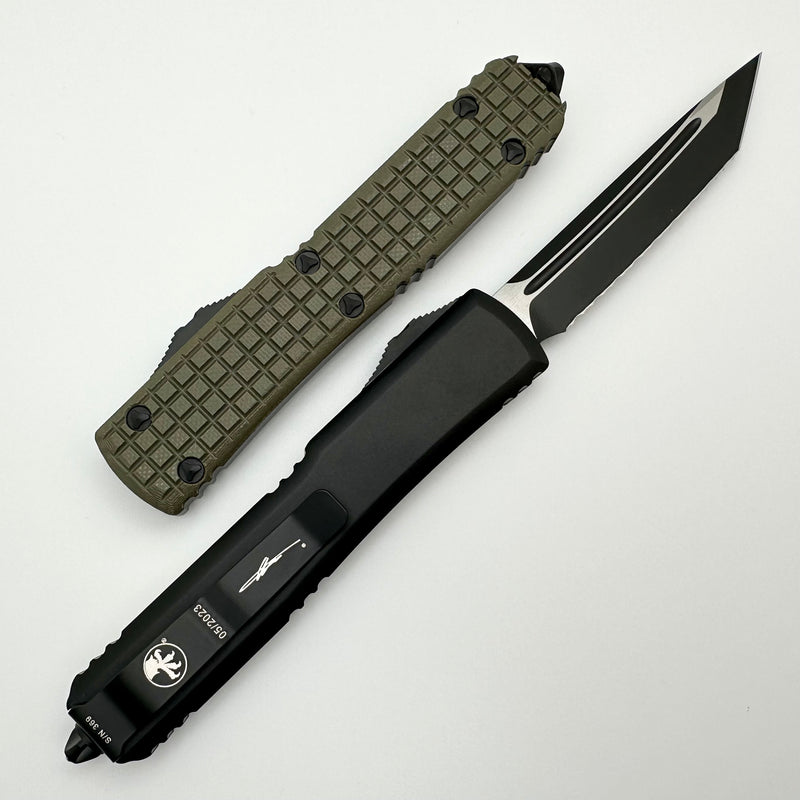 Microtech Ultratech OD Green Frag G-10 Top Tactical Standard & Tanto Full Serrated Signature Series 123-3FRGTODS