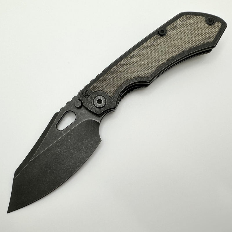 Custom Knife Factory Evo 3.0D Blackwash Micarta Inlaid w/ Blackwash M390 PRE OWNED