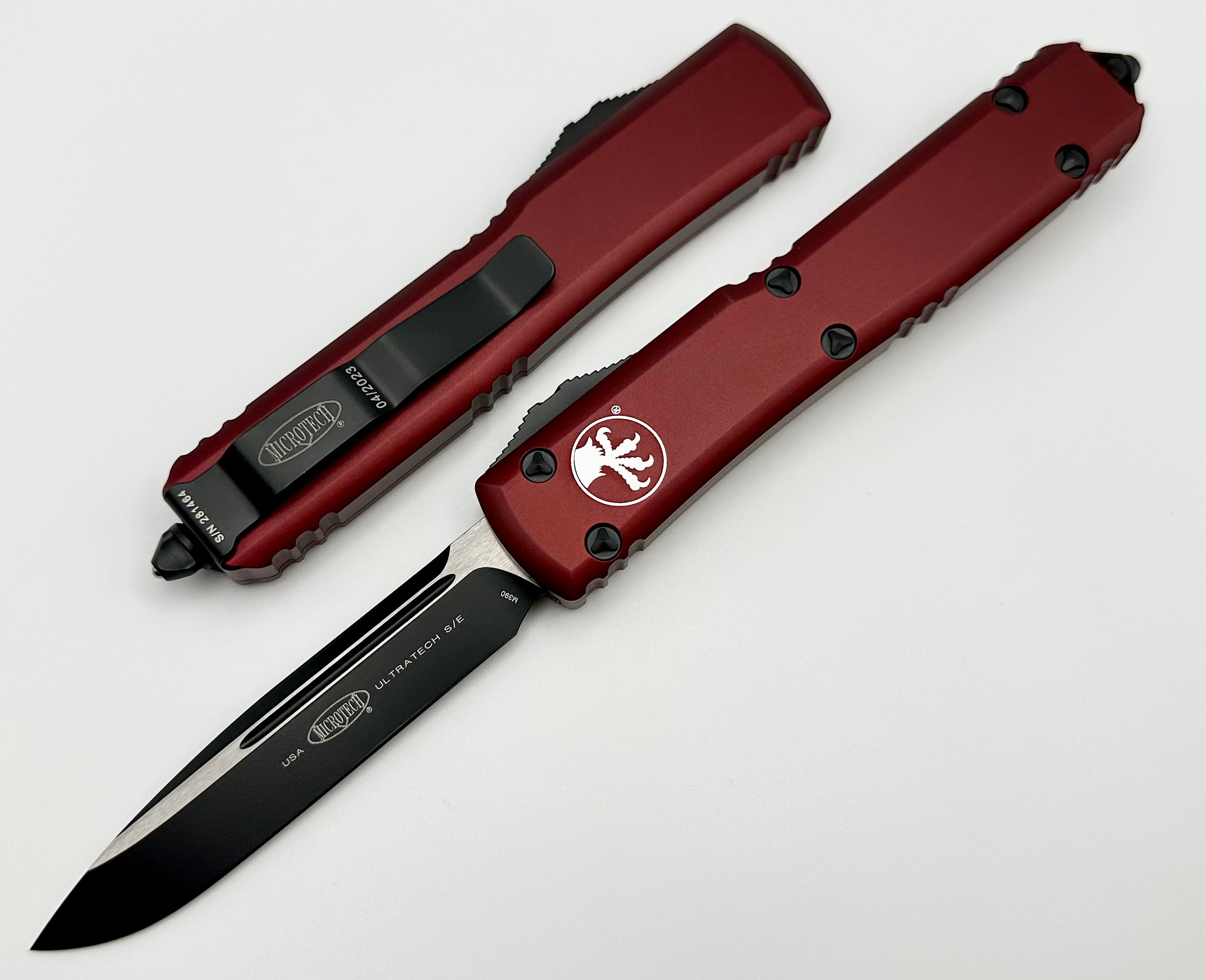Microtech Ultratech Single Edge Black Standard & Merlot 121-1MR