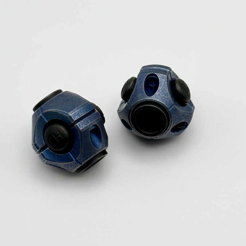 Custom Knife Factory Copperhead Metalworks Blue/Black Titanium CORE Bead
