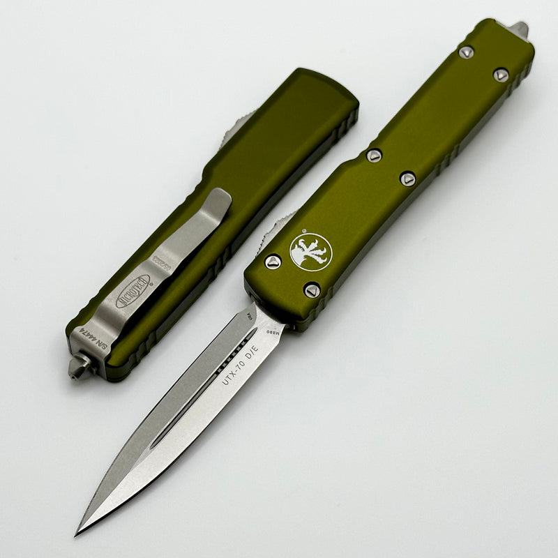 Microtech UTX-70 Stonewash D/E & OD Green 147-10OD