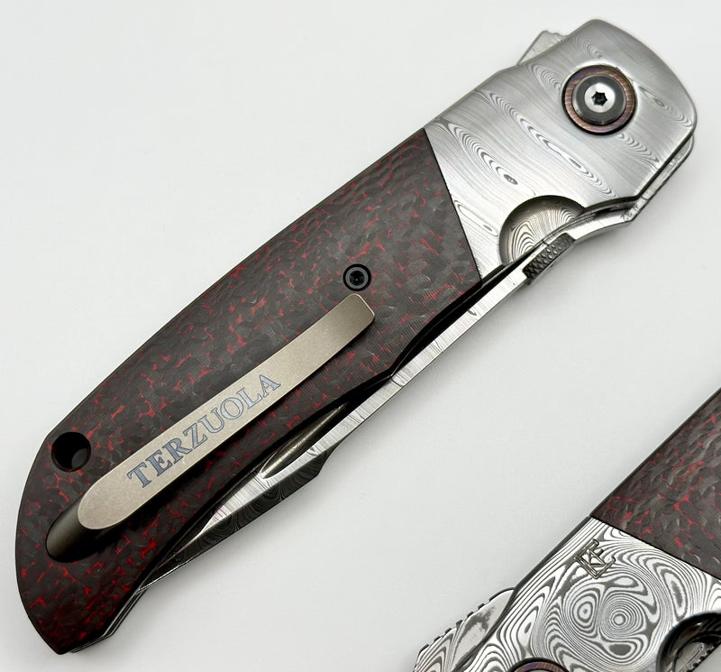 Custom Knife Factory Eagle Rock Damasteel Bolsters/Blade w/ Carbon Fiber