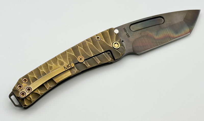 Medford Midi Marauder Vulcan S45 Tanto & Bead Blast Brush Bronze Predator Sculpted Handles w/ Bronze Hardware/Clip