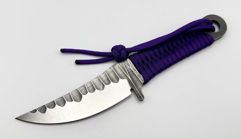 Borka Blades SBK-L M390 Rock Ground Fixed Blade & Chattanooga Leather Sheath w/ Purple Paracord Wrap