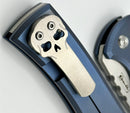 Chaves Knives Redencion 229 Kickstop Exclusive Blue Titanium w/ Orange Peel & M390 Tanto