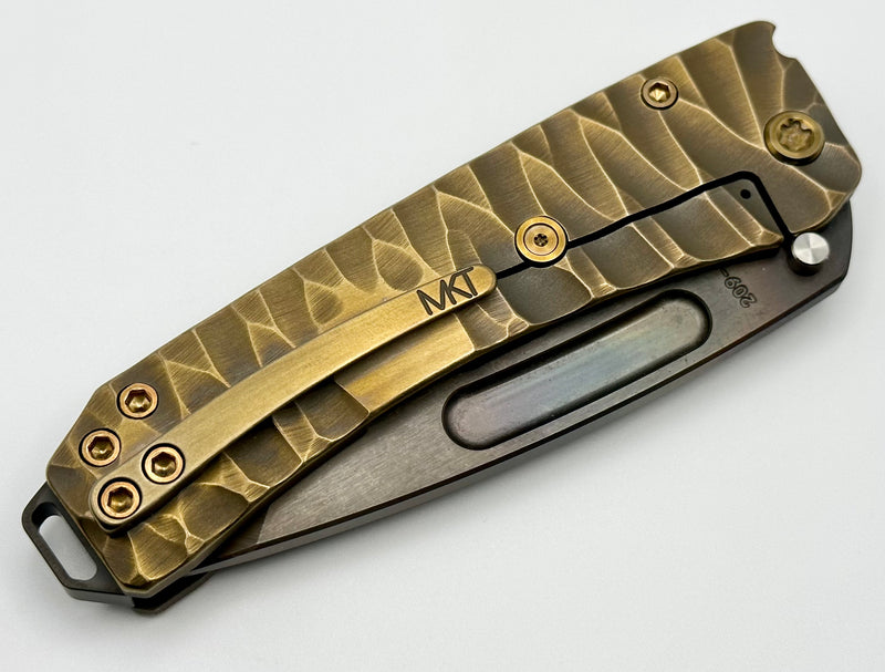 Medford Midi Marauder Vulcan S45 Tanto & Bead Blast Brush Bronze Predator Sculpted Handles w/ Bronze Hardware/Clip