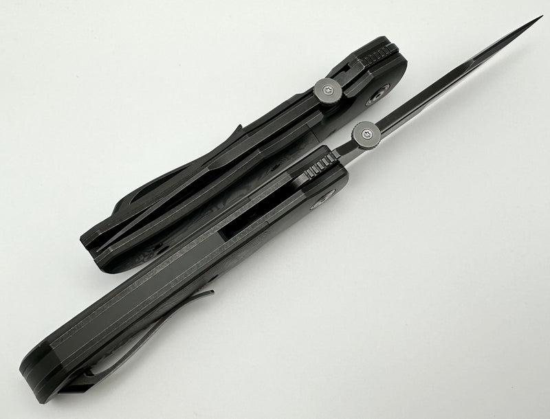 Custom Knife Factory Eagle Rock Zirc Bolsters w/ Carbon Fiber & Blackwash S110V