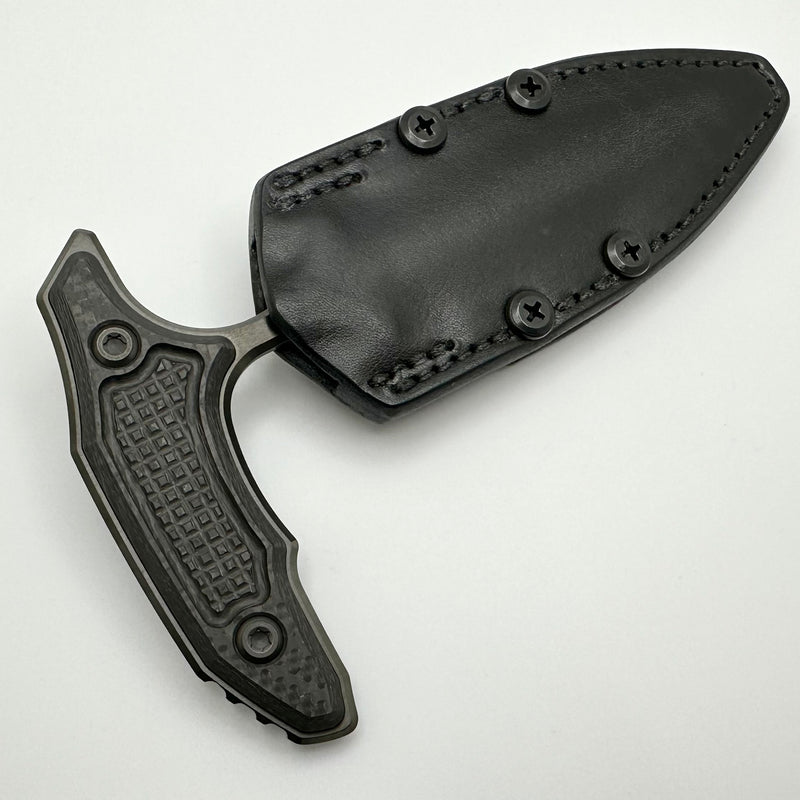 Marfione Custom Knives Hypnotic DLC Stonewash M390 & Carbon Fiber w/ Two Tone Hardware