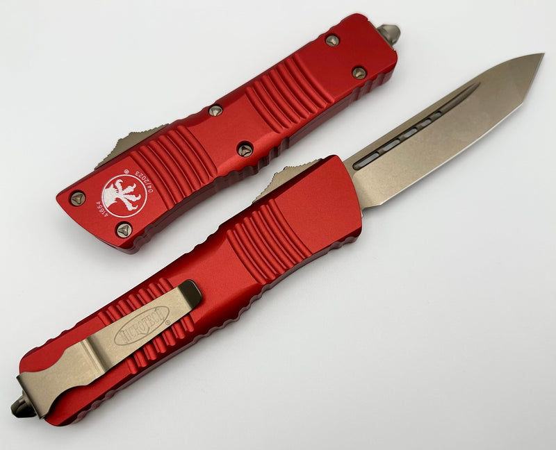 Microtech Combat Troodon Tanto T/E Bronze Standard & Red 144-13RD