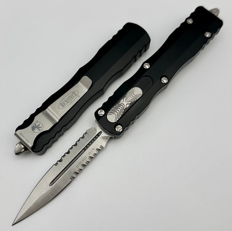 Microtech Dirac Gold Microtech Dirac D/E Double Edge Satin Standard Partial Serrated 225-5