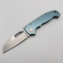 Demko Knives Hand Ground Custom AD20 MagnaCut & Artic Blue Textured Titanium