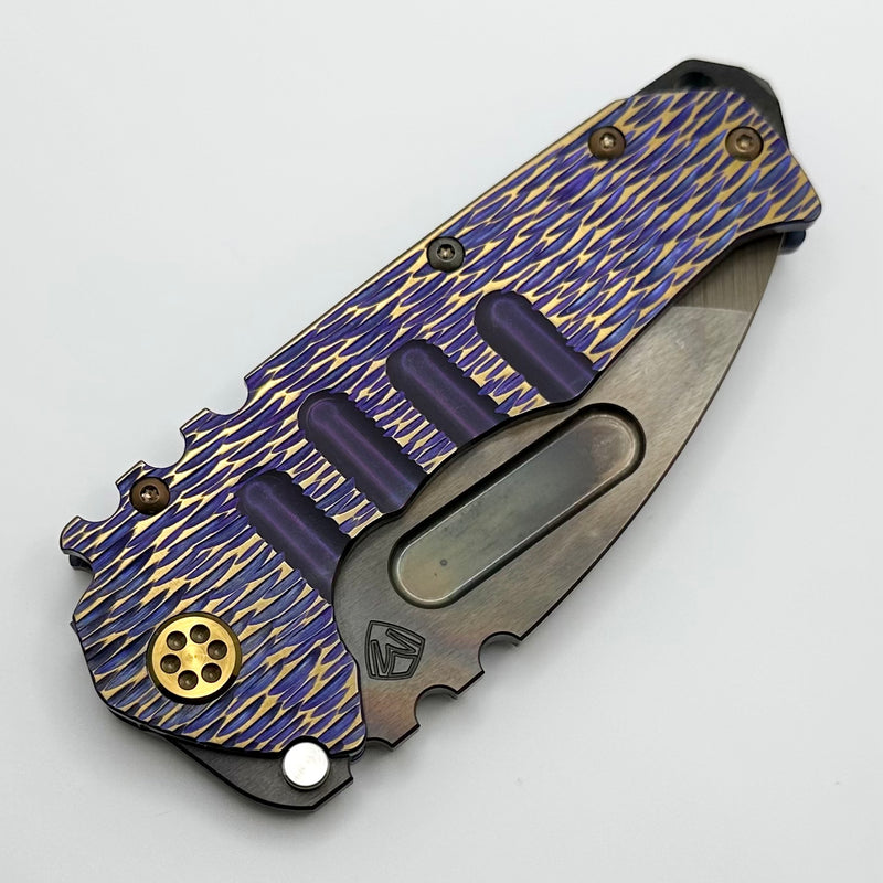 Medford Knife Praetorian T Violet/Bronze "Dragon Skin" Sculpted Handles w/ Bronze Hardware & S45VN Vulcan Tanto