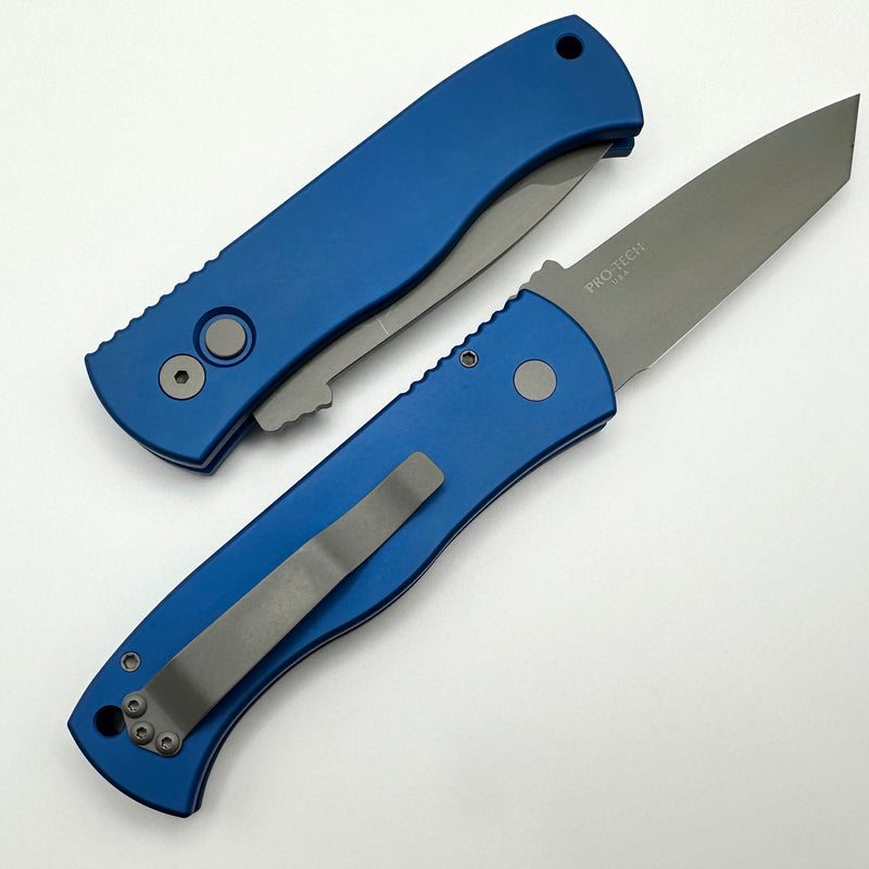 Pro-Tech Emerson CQC7 Chisel Tanto w/ Blue Handle & Blasted Blade E7T01-BLUE