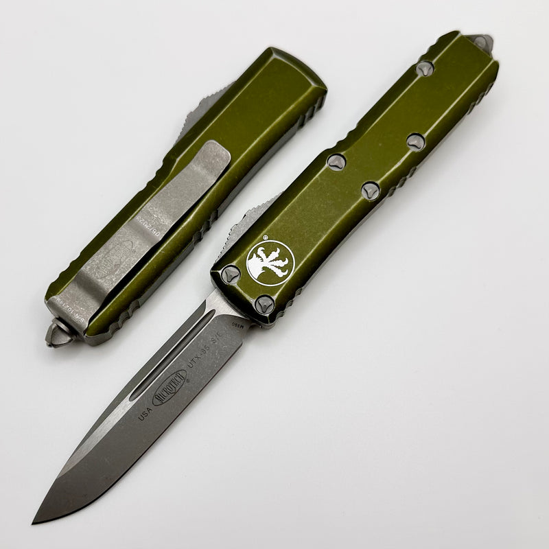 Microtech UTX-85 Single Edge Apocalyptic Standard & Distressed OD Gree