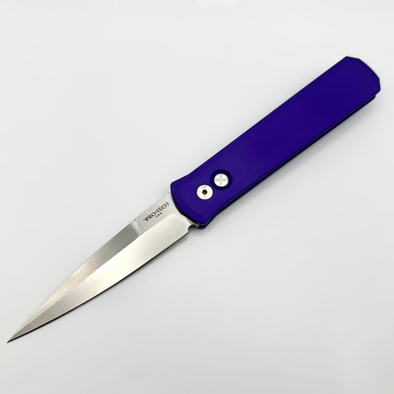 Pro-Tech Godfather w/ Purple Handle & Satin 154-CM Blade 921-Satin-PURP