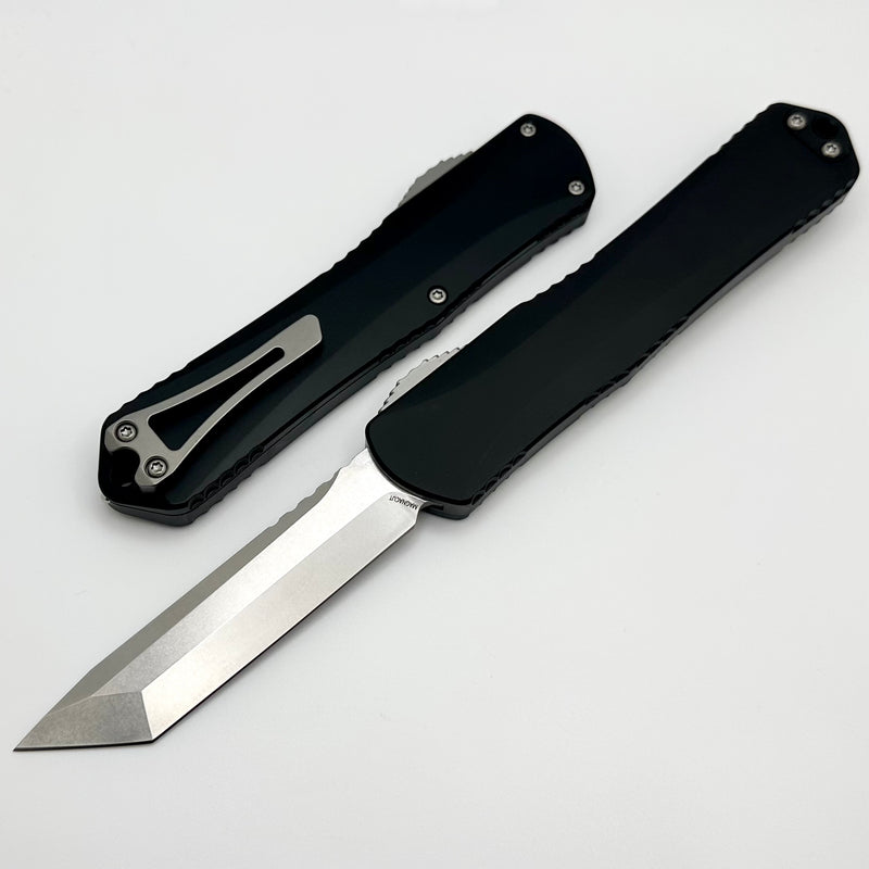 Heretic Knives Manticore X Black Handle & Stonewash Tanto MagnaCut H031-2A