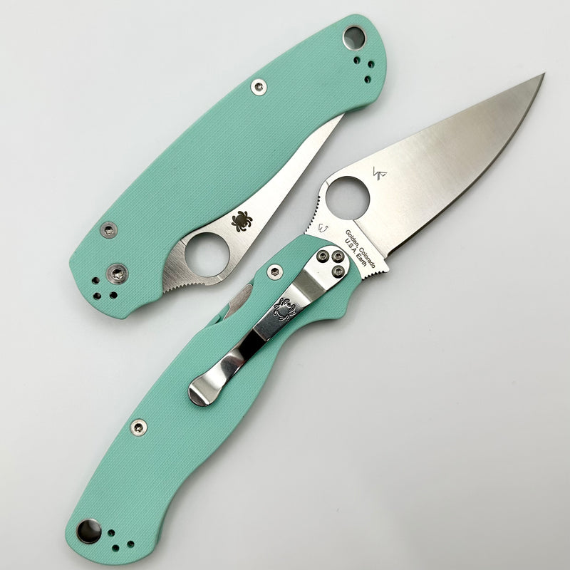 Spyderco Knives Paramilitary 2 PM2 Teal G-10 & S90V Distributor Exclusive C81GPTL2