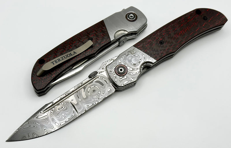 Custom Knife Factory Eagle Rock Damasteel Bolsters/Blade w/ Carbon Fiber