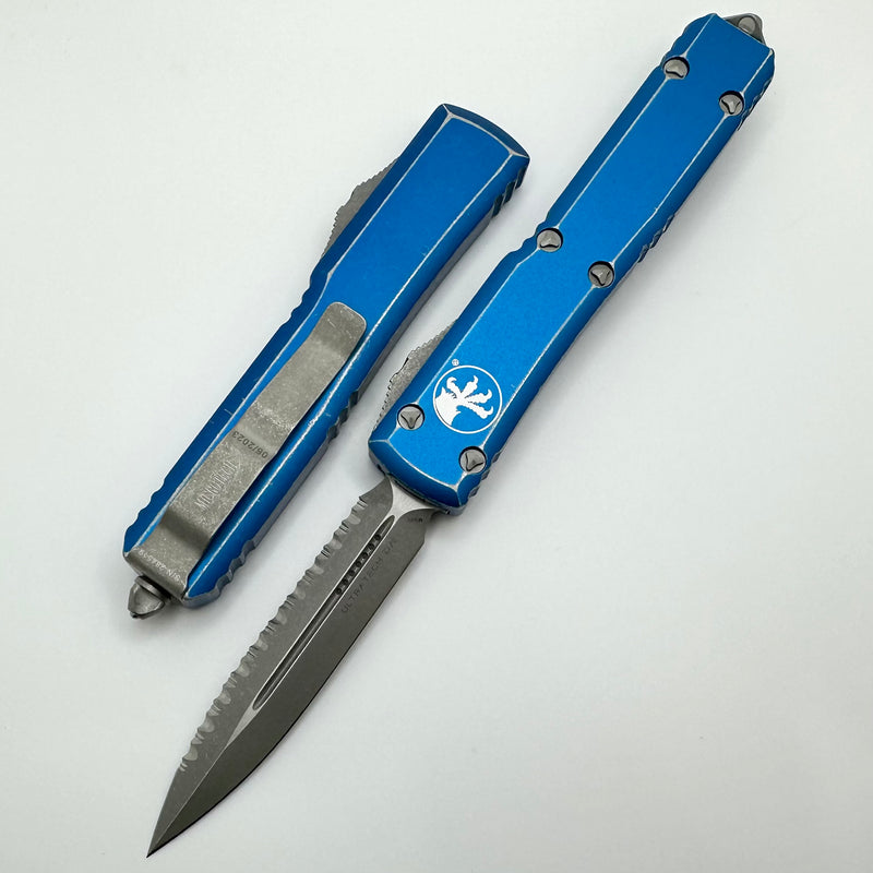 Distressed Microtech Microtech Ultratech Double Edge Full Serrated Apocalyptic & Distressed