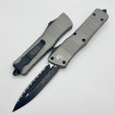 Microtech Combat Troodon Double Edge Fully Serrated Black Standard & "Titanium Colored" Gray 142-3TG