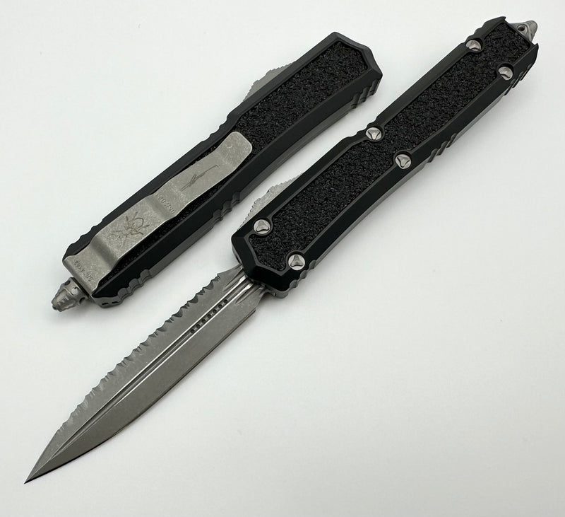 Microtech Makora Double Edge Apocalyptic Full Serrated & Black Signature Series 206-12APS