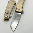 Pro-Tech Malibu Bronze Ano “Dragon Scale” Titanium Handle w/ Abalone Button & Mike Irie Hand Ground Mirror Reverse Tanto Blade 2023 Custom 016