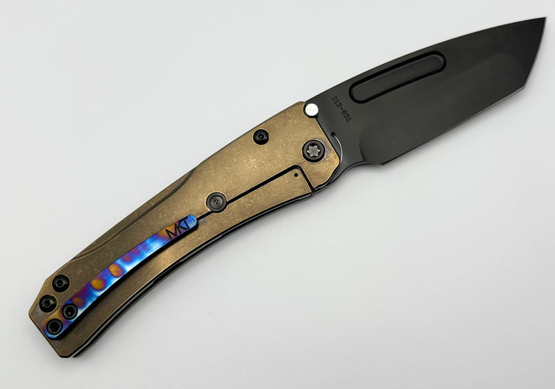 Medford Knife Slim Midi PVD Tanto S45VN w/ Faced/Flamed Bronze Handles & PVD Hardware/Clip
