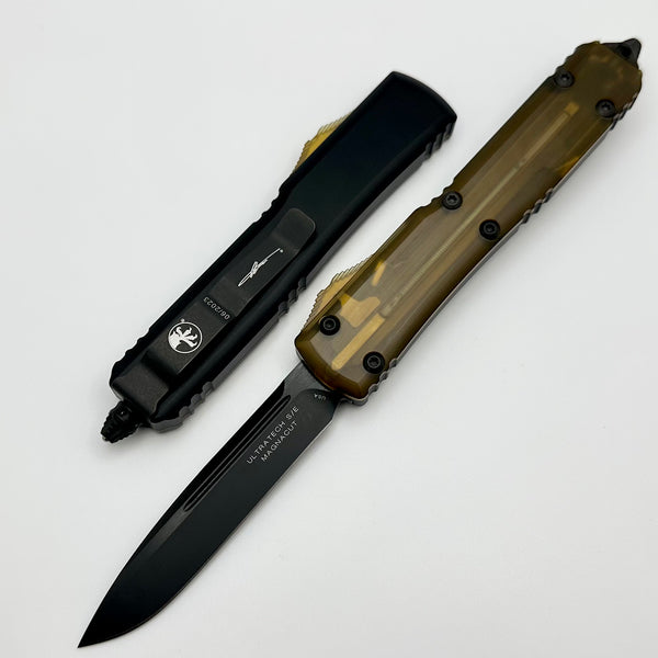 Microtech Ultratech Ultem Top/Button Single Edge DLC MagnaCut Signature Series 121-1DLCTULS