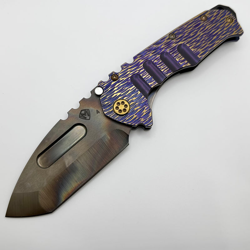 Medford Knife Praetorian T Violet/Bronze "Dragon Skin" Sculpted Handles w/ Bronze Hardware & S45VN Vulcan Tanto