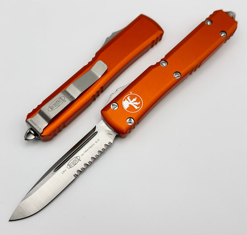 Microtech Ultratech Single Edge Satin Partial Serrated & Orange 121-5OR